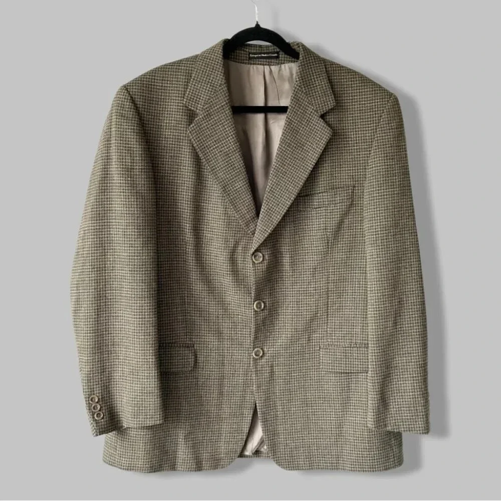Vintage Moores Union Made Pure Wool High Twist Checked Blazer